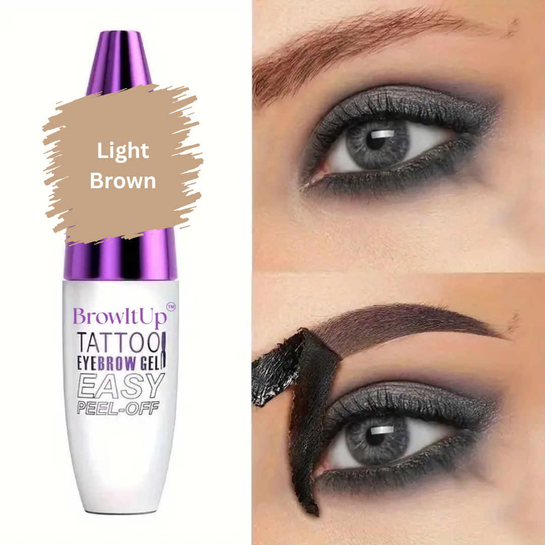 BrowItUp™ | Easy Peel-Off Eyebrow Sweatproof, Brown Tattoo Tint