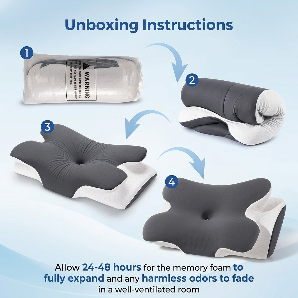 Adjustable Cooling Memory Foam Pillow – Neck & Cervical Support
