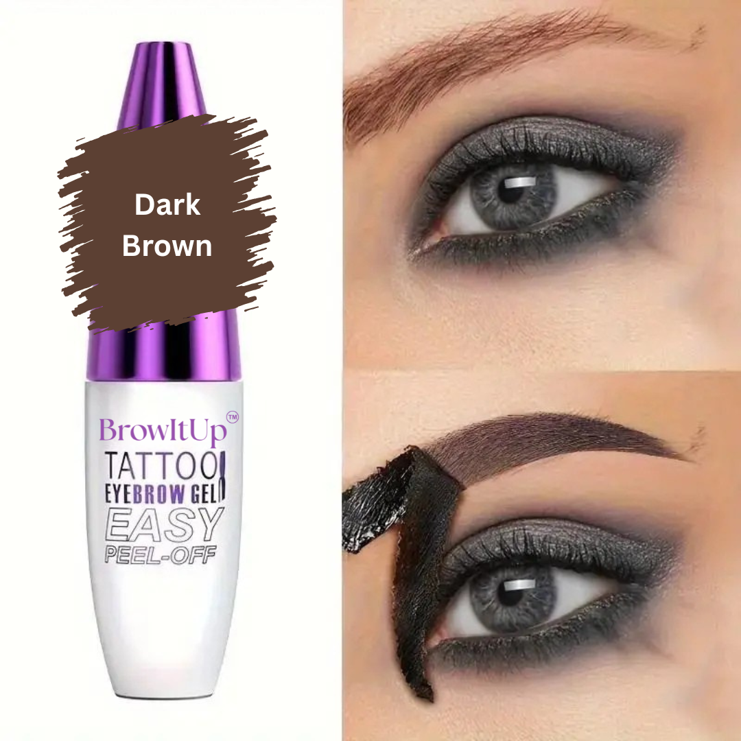 BrowItUp™ | Easy Peel-Off Eyebrow Sweatproof, Brown Tattoo Tint