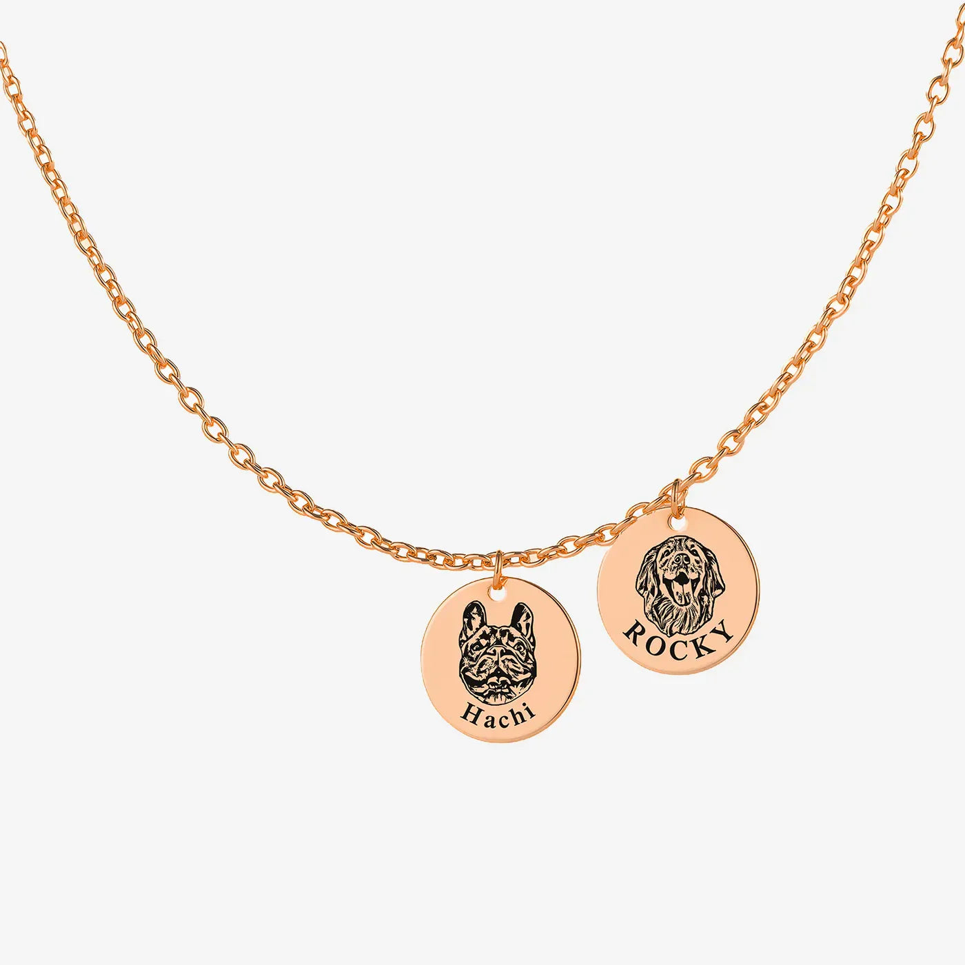 Pet Face Necklace with Shallow Engraving