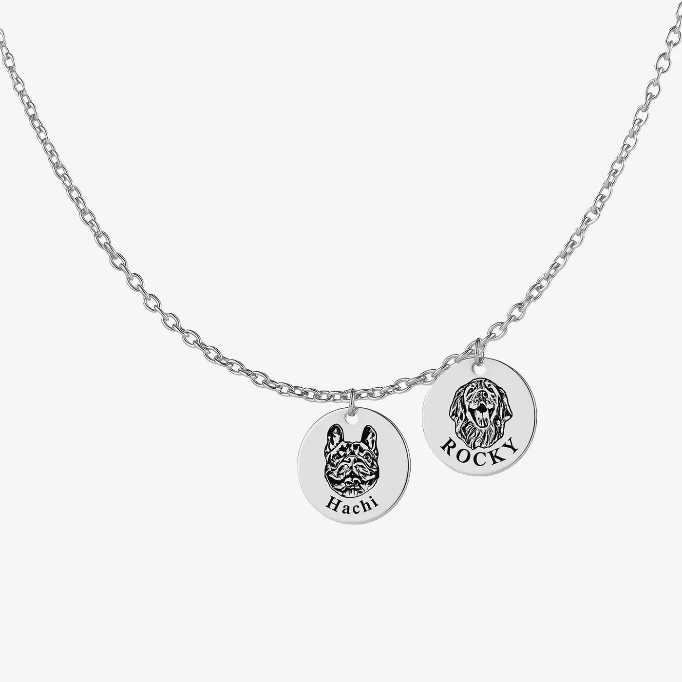 Pet Face Necklace with Shallow Engraving