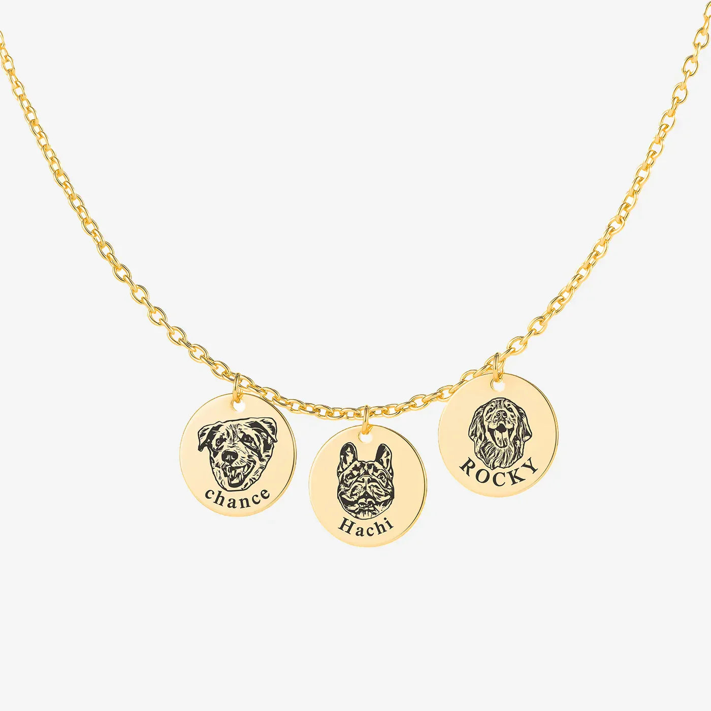 Pet Face Necklace with Shallow Engraving