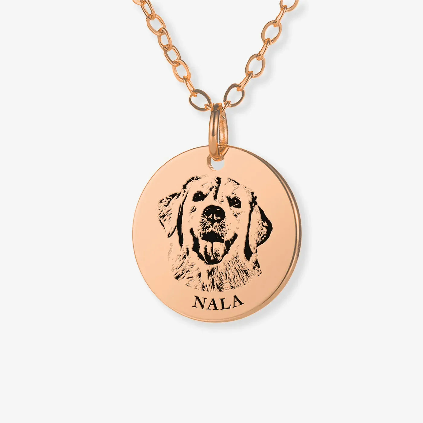 Pet Face Necklace with Shallow Engraving