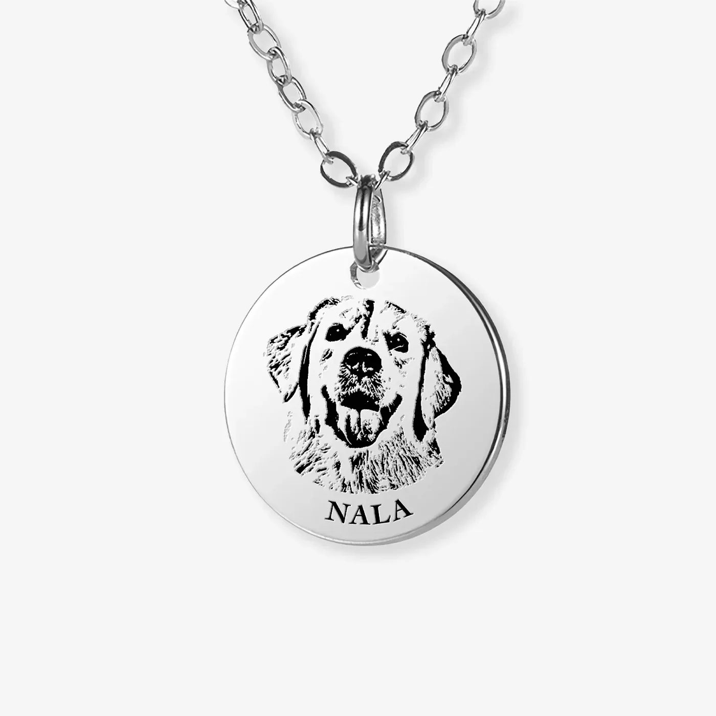 Pet Face Necklace with Shallow Engraving