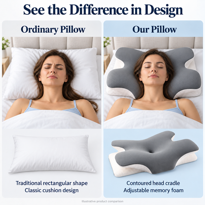 Adjustable Cooling Memory Foam Pillow – Neck & Cervical Support